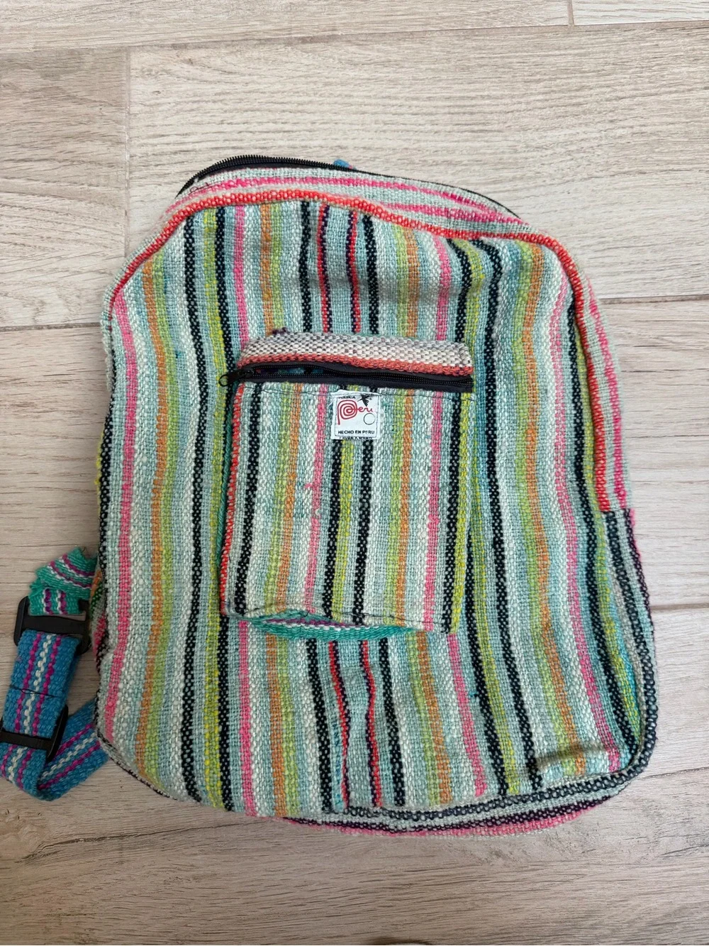 Multicolor Striped Woven Women's Backpack - Artisan